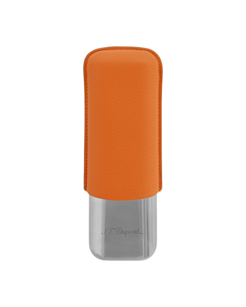 ST DUPONT ETUI 2'S ORANGE GRAINE CHROME — Rhein 1905