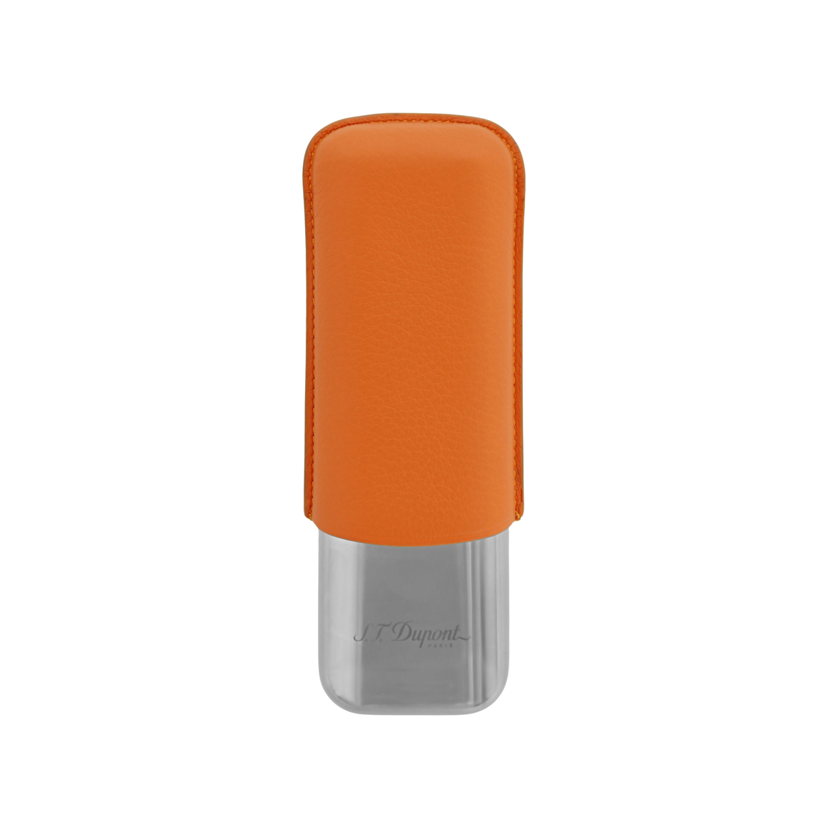 ST DUPONT ETUI 2'S ORANGE GRAINE CHROME — Rhein 1905