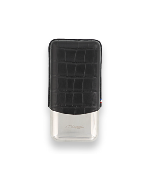 ST DUPONT ETUI METAL 3'S CROCO DANDY NOIR ET ACIER — Rhein 1905