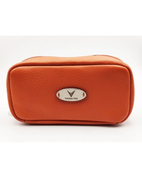 VOLKAN LEATHER PIPE BAG ORANGE / MARRON — Rhein 1905