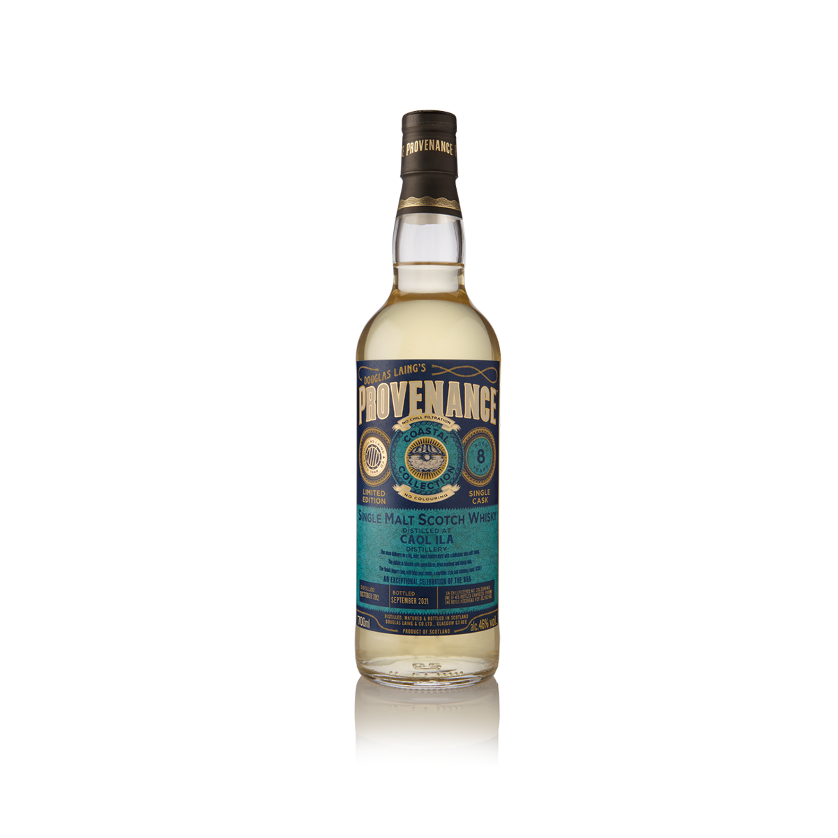 WHISKY CAOL ILA PROVENANCE  COASTAL COLLECTION 8 YEARS 46% 70CL — Rhein 1905
