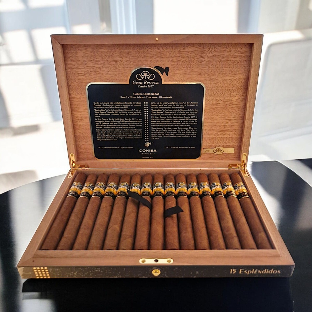 COHIBA ESPLENDIDOS GRAN RESERVA COSECHA 2017  15'S — Rhein 1905
