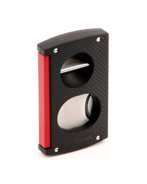 DUPONT CIGAR CUTTER DOUBLE BLADE BLACK AND RED — Rhein 1905