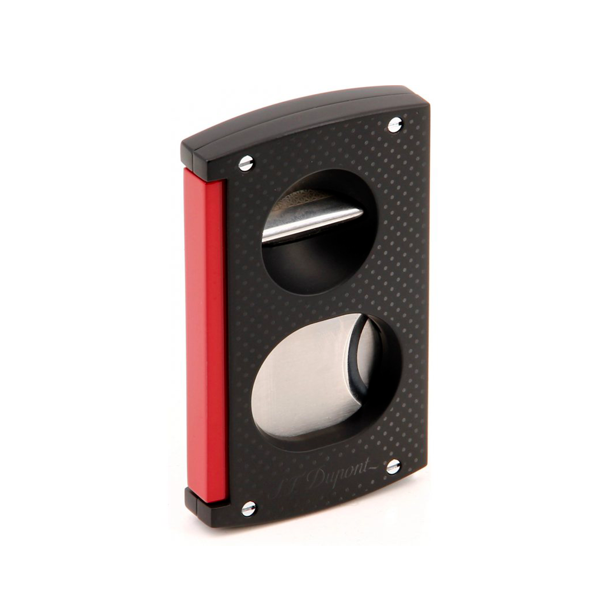 DUPONT CIGAR CUTTER DOUBLE BLADE BLACK AND RED — Rhein 1905