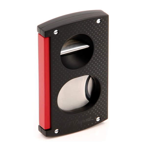 DUPONT CIGAR CUTTER DOUBLE BLADE BLACK AND RED — Rhein 1905