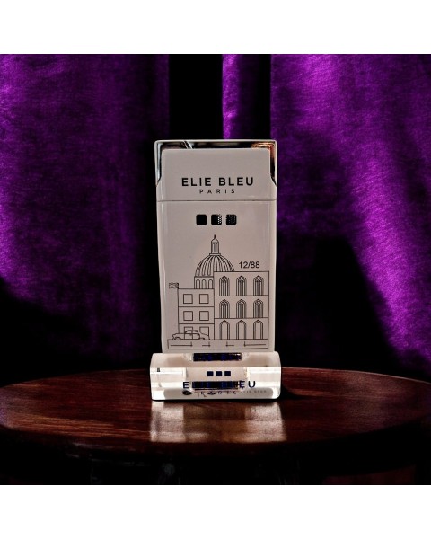 ELIE BLEU JET FLAME LAQUE BLANCHE AVEC GRAVURE — Rhein 1905
