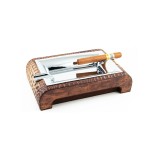 GENTILI ASHTRAY OLMO PELLE COCCO MARRON — Rhein 1905