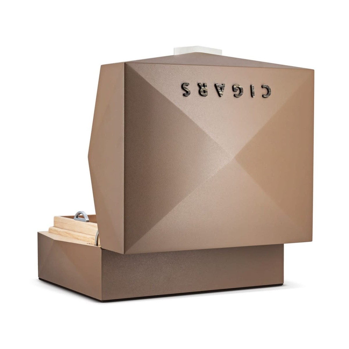 GENTILI HUMIDOR 70 STICKS COLORED EMBOSED BROWN PRISM BONE — Rhein 1905