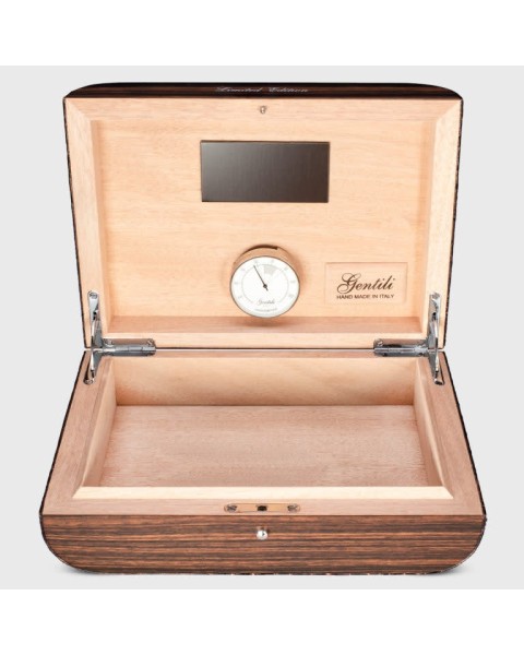 GENTILI HUMIDOR 70 STICKS RADICA OLMO PELLE IGUANA BIANCO — Rhein 1905