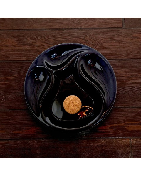 PIPE ASHTRAY CERAMIC ROUND BLACK — Rhein 1905