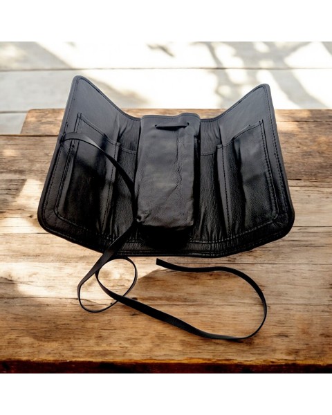 PIPE BAG BLACK SHEEP LEATHER — Rhein 1905