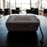 RHEIN CIGAR CASE 10 CROCODILE LEATHER BROWN — Rhein 1905