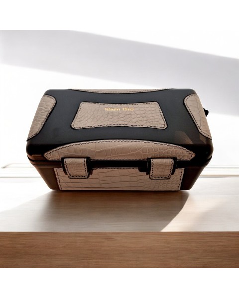 RHEIN CIGAR CASE 15 CROCODILE LEATHER GREY — Rhein 1905