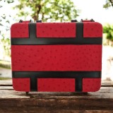 RHEIN CIGAR CASE 18-24 OSTRICH LEATHER RED — Rhein 1905