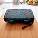 RHEIN CIGAR CASE 5 OSTRICH LEATHER GREEN — Rhein 1905