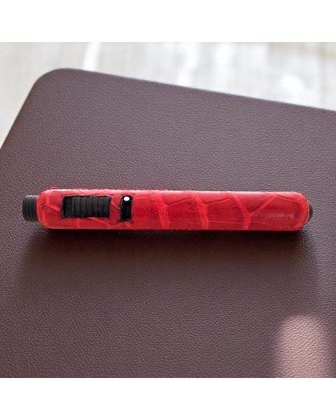 RHEIN LIGHTER WITH CROCODILE LEATHER RED — Rhein 1905