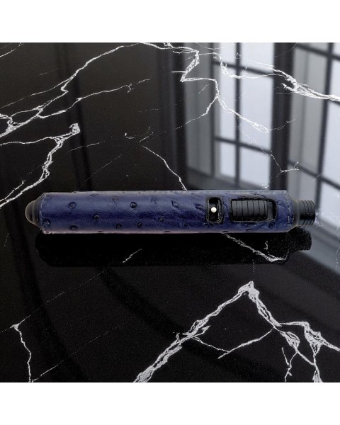 RHEIN LIGHTER WITH OSTRICH LEATHER BLUE — Rhein 1905