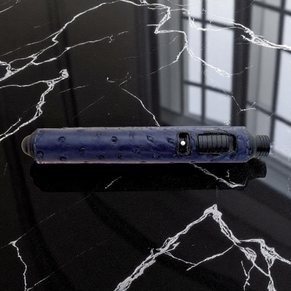 RHEIN LIGHTER WITH OSTRICH LEATHER BLUE — Rhein 1905