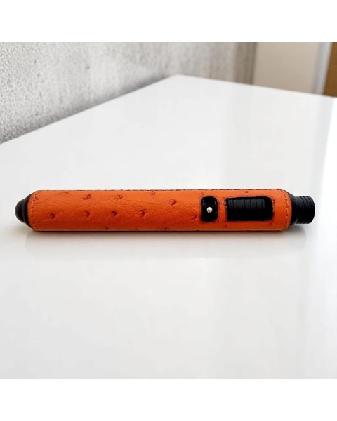 RHEIN LIGHTER WITH OSTRICH LEATHER ORANGE — Rhein 1905