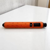 RHEIN LIGHTER WITH OSTRICH LEATHER ORANGE — Rhein 1905